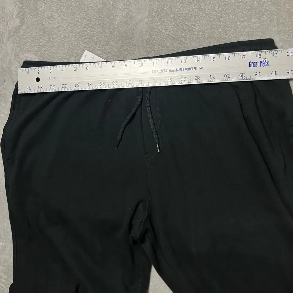 J Crew Heritage Brushed Rib Knit Jogger Mens‎ XL Black Cotton Sweatpants BS571